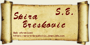 Spira Brešković vizit kartica